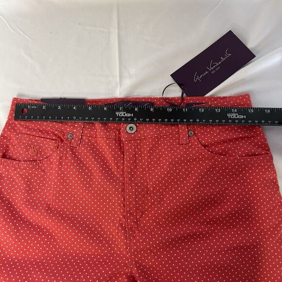 Gloria Vanderbilt NEW AMANDA Capri Jean Classic Fit Size 10-CORALw/Polka Dot NWT - Picture 5 of 14